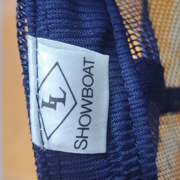 Vintage 80s foam mesh trucker funny golf graphic blue & yellow snapback hat - Picture 7 of 7